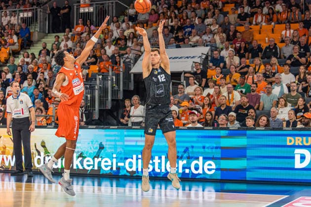 September 20, 2026: ratiopharm Ulm vs. MHP Riesen Ludwigsburg, Germany, Ulm, September 20, 2026, Basketball, Bundesliga, 2026–2027 Season, ratiopharm Ulm vs. MHP Riesen Ludwigsburg, Patrick Cartier, MHP Riesen Ludwigsburg