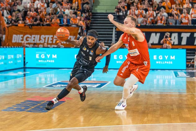 September 20, 2026 ratiopharm Ulm vs. MHP Riesen Ludwigsburg Germany, Ulm, September 20, 2026, Basketball, Bundesliga, 2026–2027 Season, ratiopharm Ulm vs. MHP Riesen Ludwigsburg, Justin Kier, MHP Riesen Ludwigsburg