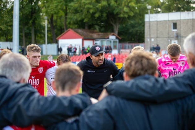 GFC coach Alain Karim was pleased with his team s performance. He had many positive things to say after the game. GER, Soccer, Men s, Northeast Regional League, 2026–2027 Season, Matchday 9, Greifswalder FC vs. FSV 63 Luckenwalde