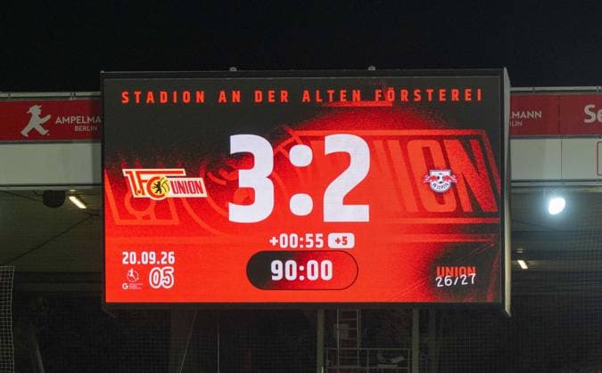 Soccer, Women s, 2026–2027 Season, Google Pixel Women s Bundesliga Matchday 5, 1. FC Union Berlin vs. RB Leipzig, scoreboard showing a final score of 3–2, September 20, 2026, Copyright: xMatthiasxKochx