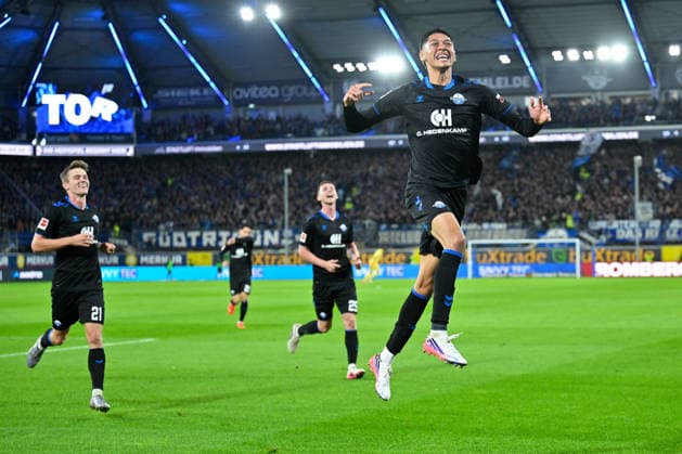 Paderborn, Home Deluxe Arena, September 26, 2020, GER, Men s, 1st Bundesliga, 2026–2027 season, SC Paderborn 07 vs. TSG 1899 Hoffenheim. Image: DFL regulations prohibit any use of photographs as image sequences and or quasi-video. North Rhine-Westphalia, Germany