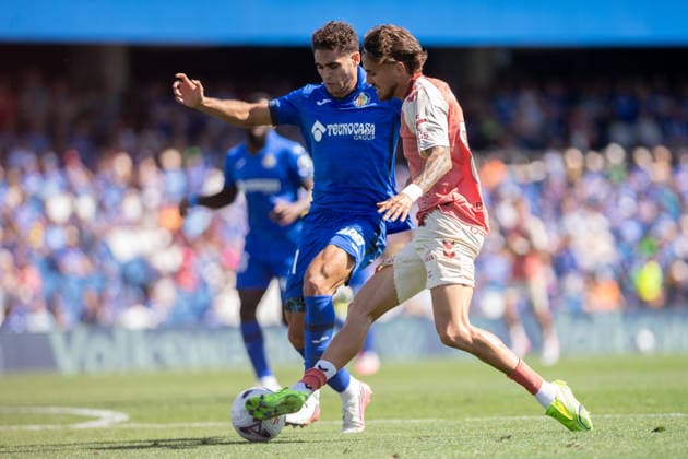 ESP LaLiga EA Sports Getafe CF vs. Málaga: Ángel Recio of Málaga during the LaLiga EA Sports match between Getafe CF and Málaga, played at Coliseum Stadium in Getafe on September 20, 2026, in Spain. Getafe, Spain. Soccer Copyright: xAgenciaxLOFx