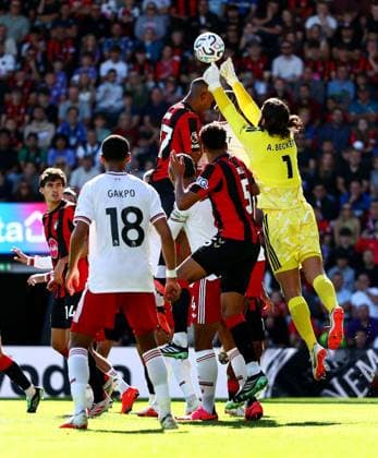 Alisson Becker of Liverpool punches clear. AFC Bournemouth v Liverpool, Premier League, Football, Vitality Stadium, Bournemouth, UK - 20 Sep 2026Bournemouth Vitality Stadium United Kingdom EDITORIAL USE ONLY No use with unauthorised audio, video, data, fixture lists, club league logos or live services. Online in-match use limited to 120 images, no video emulation. No use in betting, games or single club league player publications. Copyright: xJamesxMarsh Shutterstockx 17160094cg