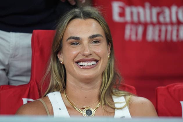 Aryna Sabalenka during the Serie A soccer match between Ac Milan and Lecce at San Siro Stadium in Milan , Italy - September 20 , 2026. - Soccer  Copyright: xSpada LaPressex