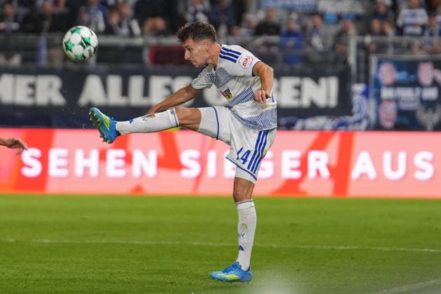 Germany Soccer 3rd Division 2026–2027, Matchday 7: SV Wehen Wiesbaden vs. MSV Duisburg at Brita Arena, Wiesbaden; Conor Noß (MSV), No. 14 on the ball Copyright: xTobiasxWentzellx