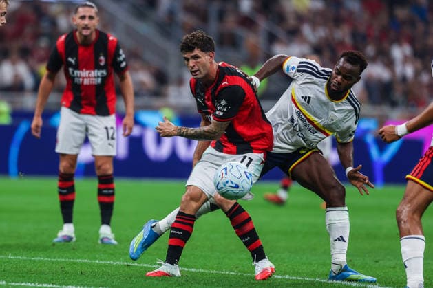 IPA88772741 - Christian Pulisic of AC Milan in action during the Serie A Enilive 2026 27 soccer match between AC Milan and US Lecce.  Copyright: xFabrizioxCarabelli IPAxSportx xx IPA88772741