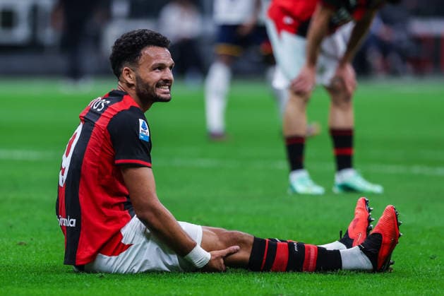 Goncalo Ramos of AC Milan reacts during Serie A Enilive 2026 27 football match between AC Milan and US Lecce. Italy Copyright: xBEAUTIFULxSPORTS Carabellix