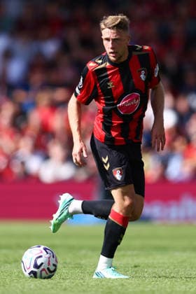 Bournemouth, England, 20th September 2026. Adrien Truffert of AFC Bournemouth during the AFC Bournemouth vs Liverpool Premier League match at the Vitality Stadium, Bournemouth. Picture credit should read: Paul Terry Sportimage EDITORIAL USE ONLY. No use with unauthorised audio, video, data, fixture lists, club league logos or live services. Online in-match use limited to 120 images, no video emulation. No use in betting, games or single club league player publications. SPI_109_PT_Bournemouth_Liverpool SPI-5013-0109