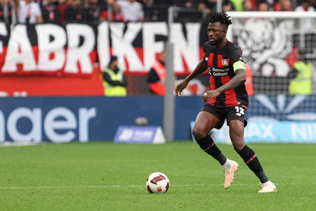 Edmond Tapsoba of Bayer 04 Leverkusen looks on during the Bundesliga match between Bayer 04 Leverkusen and RB Leipzig, BayArena on September 20, 2026, in Leverkusen, Germany. Photo by Oliver Kaelke, DeFodi Images. Edmond Tapsoba of Bayer 04 Leverkusen looks on during the Bundesliga match between Bayer 04 Leverkusen and RB Leipzig at BayArena on September 20, 2026 in Leverkusen, Germany. Photo by Oliver Kaelke, DeFodi Images. DFB and DFL regulations prohibit any use of photographs as image sequences and or quasi-video. Photo by Oliver Kaelke, DeFodi Images.