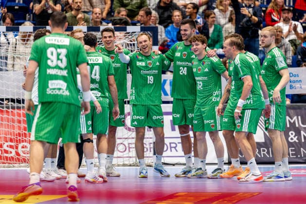 Düsseldorf, September 20, 2026, Handball, Men s, Opel Bundesliga, Matchday 5, 2026–2027 Bergische HC vs. Füchse Berlin The Berlin team celebrates its victory in Düsseldorf against the BHC