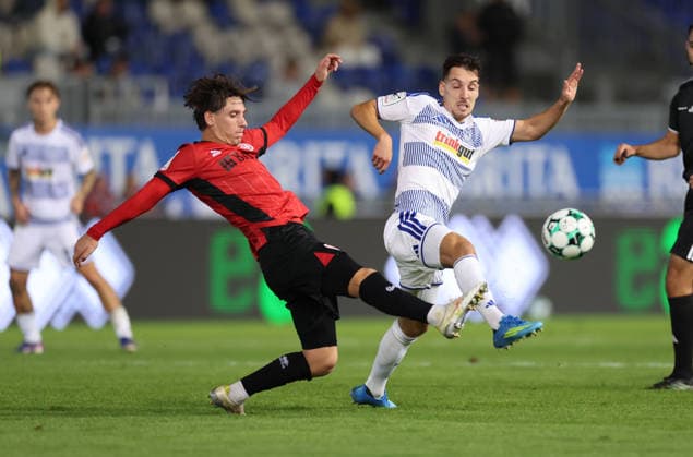 September 20, 2026, Soccer 3rd Division, SV Wehen Wiesbaden vs. MSV Duisburg, from left: Max Brandt (SV Wehen Wiesbaden), Conor Noß (MSV Duisburg). DFL and DFB regulations prohibit any use of photographs as image sequences and or quasi-video. xdcx Copyright: HMBxMedia Claus