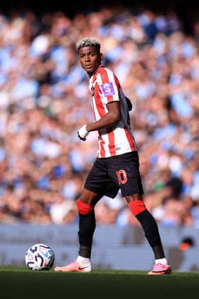 Manchester City gegen Sunderland, 20. September 2026, Premier League, Manchester City gegen Sunderland, Nilson Angulo von Sunderland, Foto: Simon Stacpoole, Abseits, Manchester, Großbritannien  Copyright: xSimonxStacpoolexOffside