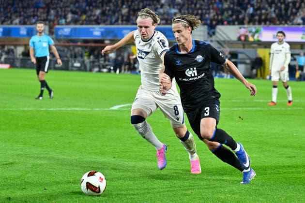 Paderborn, Home Deluxe Arena, September 26, 2020, GER, Men s, 1st Bundesliga, 2026–2027 season, SC Paderborn 07 vs. TSG 1899 Hoffenheim. Image: DFL regulations prohibit any use of photographs as image sequences and or quasi-video. North Rhine-Westphalia, Germany