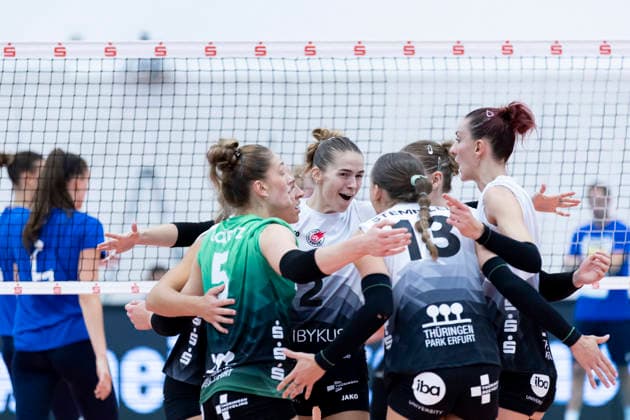 FUNKE Volley Cup: Schwarz Weiss Erfurt vs. SSC Palmberg Schwerin, Erfurt, September 20, 2026; Elizabeth Sandbothe, 2, Schwarz Weiss Erfurt (center of photo); FUNKE Volley Cup: Schwarz Weiss Erfurt vs. SSC Palmberg Schwerin, Riethsporthalle, Erfurt, September 20, 2026 Copyright: xBEAUTIFULxSPORTS Duehringx