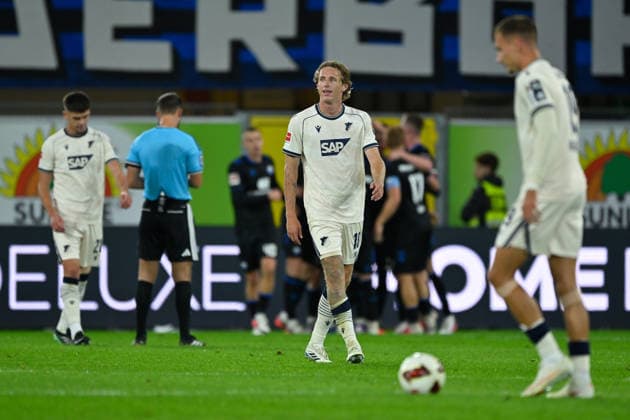 Paderborn, Home Deluxe Arena, September 26, 2020, GER, Men s, Bundesliga 1, 2026–2027 season, SC Paderborn 07 vs. TSG 1899 Hoffenheim. Image: DFL regulations prohibit any use of photographs as image sequences and or quasi-video. North Rhine-Westphalia, Germany