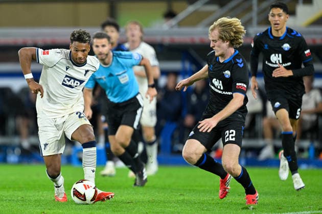 Paderborn, Home Deluxe Arena, September 26, 2020, GER, Men s, 1st Bundesliga, 2026–2027 season, SC Paderborn 07 vs. TSG 1899 Hoffenheim. Image: DFL regulations prohibit any use of photographs as image sequences and or quasi-video. North Rhine-Westphalia, Germany