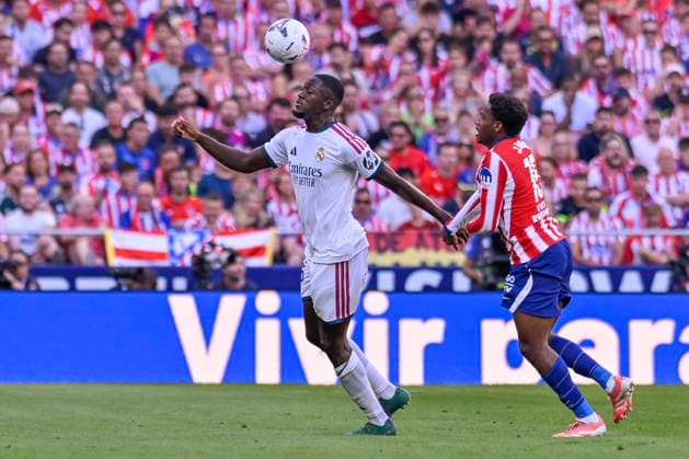 September 20, 2026, Madrid, Madrid, Spain: 16 IBRAHIMA KONATE of Real Madrid CF controls the ball during the match between ATLETICO DE MADRID Vs REAL MADRID CF, part of Matchday 7 of the 2026-27 Spanish Primera DivisioÂ³n season, played at the Riyadh Air Metropolitano in Madrid, Spain. Madrid Spain - ZUMAc312 20260920_zsp_c312_051 Copyright: xOscarxManuelxSanchezx