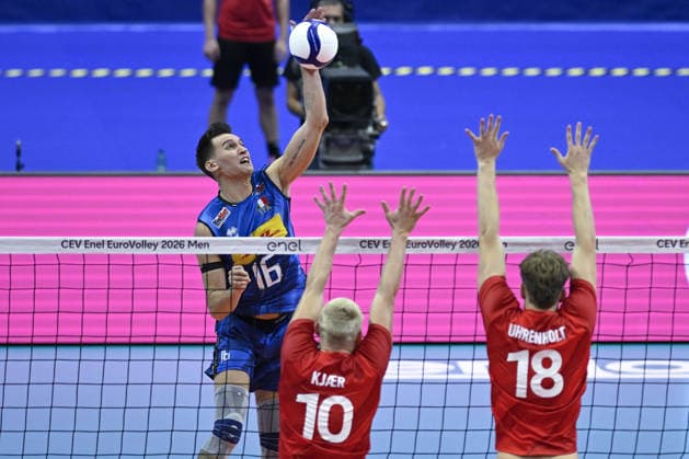 IPA88782554 - Turin, Italy, September 20, 2026, Palavela, Turin, CEV Eurovolley Men 2026, Round of 16, Yuri Ronamo 16 (ITA) ...in action during the CEV Eurovolley Men 2026 match between Italy and Denmark in Turin at Palavela  Copyright: xTonelloxAbozzi IPAxSportx xx IPA88782554
