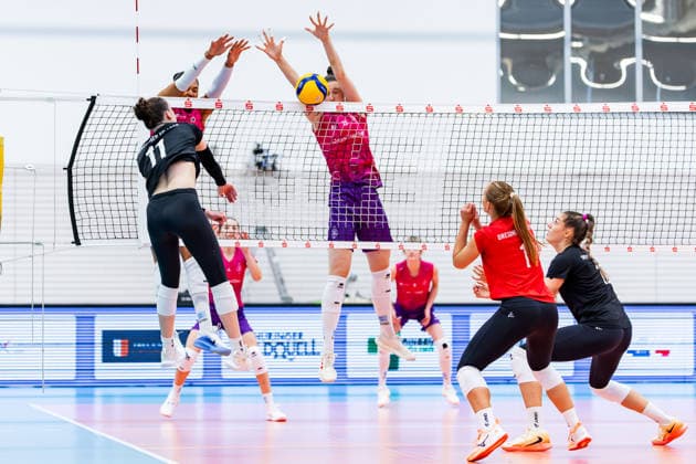 September 20, 2026, GER, Volleyball, Women, Funke Volley Cup, Season 26–27, Day 3 of the tournament, Dresdner SC (Dresdner Sportclub 1898) vs. KS DevelopRes Rzeszow (Rylen Claire Reid) at Dresdner Sportclub 1898, Dresdner SC, 99089 Erfurt, Rieths Sports Complex, Thuringia, Germany