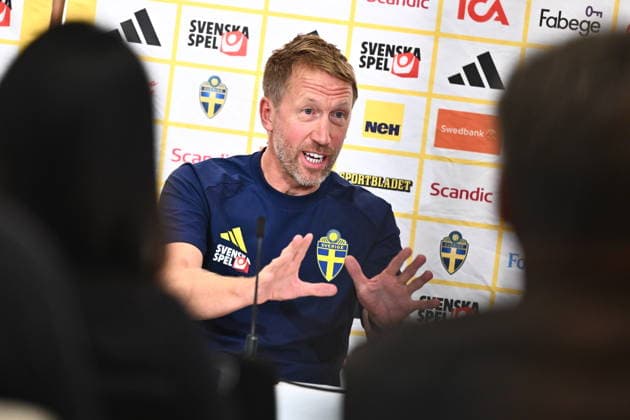 STOCKHOLM, SWEDEN 20260921 Sweden s national team head coach Graham Potter during a press conference at Scandic Park as the men s national team gathers in Stockholm ahead of the Nations League group stage STOCKHOLM SWEDEN x10090x  Copyright: xClaudioxBresciani TTx PRESSTRÄFF INFÖR NATIONS LEAGUE