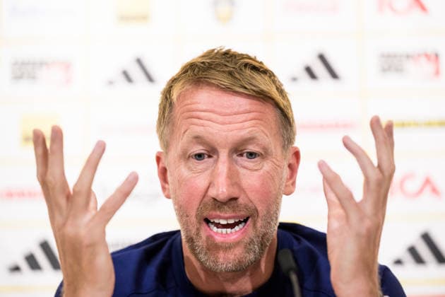 September 21, 2026: Head coach Graham Potter of the Swedish national soccer team during a press conference on September 21, 2026 in Stockholm. Photo by Joel Marklund, BILDBYRAN. Code: JM JM0853 bbeng soccer football fotball UEFA Nations League press conference Sweden Sweden A  Copyright: JOELxMARKLUND BB260921JM001