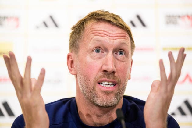 September 21, 2026: Head coach Graham Potter of the Swedish national soccer team during a press conference on September 21, 2026 in Stockholm. Photo by Joel Marklund, BILDBYRAN. Code: JM JM0853 bbeng soccer football fotball UEFA Nations League press conference Sweden Sweden A  Copyright: JOELxMARKLUND BB260921JM006