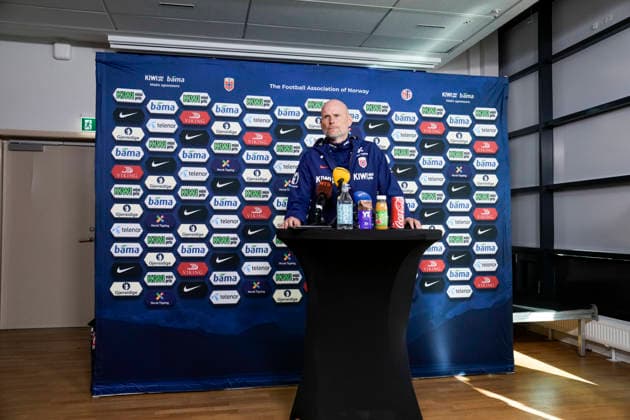 Press Conference with Stale Solbakken, Oslo, September 21, 2026: Norway’s national team coach, Stale Solbakken, meets with the press ahead of the men’s national team’s upcoming Nations League matches, in which Norway will face Denmark, Wales, and Portugal. Photo by Beate Oma Dahle, NTB, Oslo, Norway. EDITORIAL USE ONLY. RESTRICTED USE FOR BETTING COMPANIES Copyright: xBeatexOmaxDahlex xNTBx