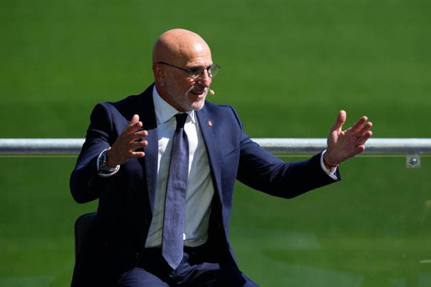 September 21, 2026, Las Rozas, Madrid, Spain: Luis de la Fuente, head coach of Spain, attends during the presentation of his contract renewal, extending his deal until 2032 at Ciudad del Futbol on September 21, 2026, in Las Rozas, Madrid, Spain. Las Rozas Spain - ZUMAa181 20260921_zaa_a181_038 Copyright: xDennisxAgyemanx