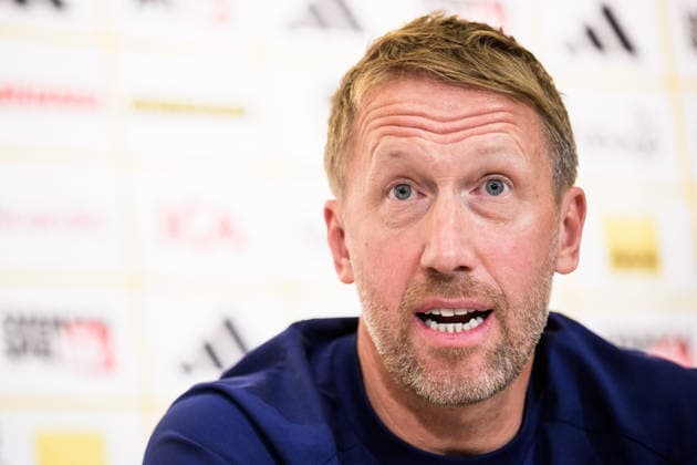 September 21, 2026: Head Coach Graham Potter of the Swedish national soccer team during a press conference on September 21, 2026 in Stockholm. Photo by Joel Marklund, BILDBYRAN. Code: JM JM0853 bbeng soccer football fotball Nations League UEFA Nations League press conference Sweden Sweden Sweden A  Copyright: JOELxMARKLUND BB260921JM019