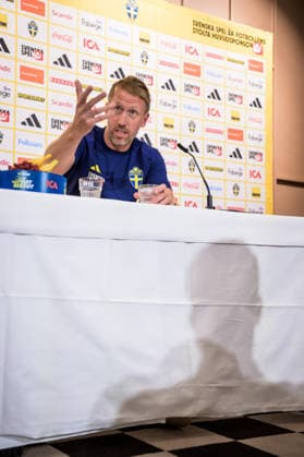 September 21, 2026: Head coach Graham Potter of the Swedish national soccer team during a press conference on September 21, 2026 in Stockholm. Photo by Joel Marklund, BILDBYRAN. Code: JM JM0853 bbeng soccer football fotball Nations League UEFA Nations League press conference Sweden Sweden Sweden A  Copyright: JOELxMARKLUND BB260921JM020
