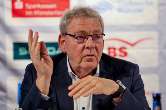 Rainer Bergmann, General Manager of Sparkassen Münsterland Giro: Presentation of the race routes, activities, and statistics for this year’s 20th edition of the cycling race. This year, the cycling race will start in Borken in Westmünsterland, Borken, North Rhine-Westphalia, DEU, Germany, September 21, 2026 Press conference for the Sparkassen Münsterland Giro