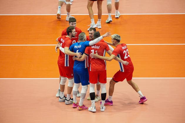 Team Czechia celebrates during the eight final match of the CEV Enel Eurovolley 2026, between Belgium and Czechia, at the Palavela in Turin, north west Italy - Monday, September 21, 2026. .  Copyright: xMarcoxAlpozzi LaPressex