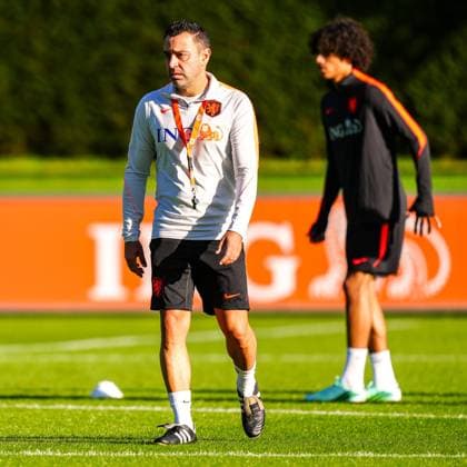 ZEIST , 21-09-2026 , KNVB Campus , season 2026 2027 , Dutch International football , Training session Netherlands , picture shows Netherlands trainer coach Xavi Hernandez during the first training Training Netherlands 21-09-2026  x207384782x Copyright: