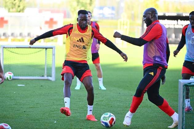Italy v Belgium - UEFA Nations League 2026 Media Activities 21 09 2026 TUBIZE, BELGIUM - SEPTEMBER 21 : Lukebakio Dodi forward of Belgium, Lukaku Romelu forward of Belgium pictured during a training session ahead of the UEFA Nations League tournament league phase matchday 1 group A1 match between Italy and Belgium on September 21, 2026 in Tubize, Belgium, 21 09 2026 Tubize Belgium  Copyright: xVincentxKalutx