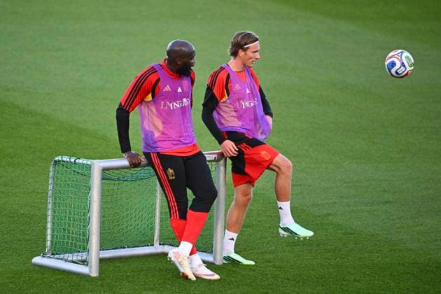 Italy v Belgium - UEFA Nations League 2026 Media Activities 21 09 2026 TUBIZE, BELGIUM - SEPTEMBER 21 : Lukaku Romelu forward of Belgium, Godts Mika forward of Belgium pictured during a training session ahead of the UEFA Nations League tournament league phase matchday 1 group A1 match between Italy and Belgium on September 21, 2026 in Tubize, Belgium, 21 09 2026 Tubize Belgium  Copyright: xVincentxKalutx