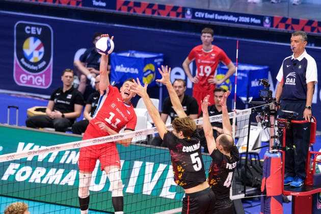 Belgium vs Czechia at Final Eight of the CEV Enel EuroVolley 2026 Men at PalaVela in Turin, Italy LukaÅ¡ VaÅ¡ina of Czechia (L) during the Belgium vs Czechia match at Final Eight of the CEV Enel EuroVolley 2026 Men at PalaVela in Turin, Italy, on September 21, 2026. Belgium wins the match against Czechia with a score 3-1., Credit:Davide Di Lalla Unicode Images Davide Di Lalla Avalon Italy, Turin, PalaVela  Copyright: xDavidexDixLalla UnicodexImagesx xDavidexDixLallax xAvalonx 1137090016