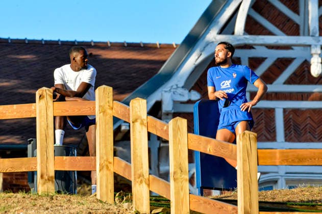 FOOTBALL : Entrainement de l™Equipe de France - 21 09 2026 Rayan Cherki (France) Ibrahima Konate (France) ClairefontaineFrance  Copyright: xBaptistexAutissierx
