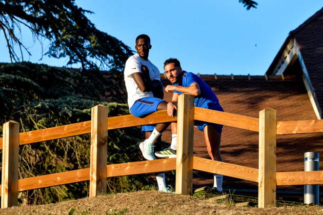 FOOTBALL : Entrainement de l™Equipe de France - 21 09 2026 Ibrahima Konate (France) Rayan Cherki (France) ClairefontaineFrance  Copyright: xBaptistexAutissierx