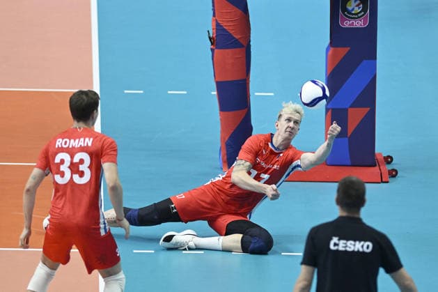 VOLLEYBALL - CEV Eurovolley Men - Belgium vs. Czechia Photo by IPA ABACAPRESS.COM88814682 - Turin, Italy, September 21, 2026, Palavela Turin, CEV Eurovolley Men 2026, Round of 16, Marek Sotola 17 (CZE).in action during the CEV Eurovolley Men 2026 match between Belgium and Czechia (3-1) in Turin at Palavela Turin Italy  Copyright: xIPAxSport ABACAx