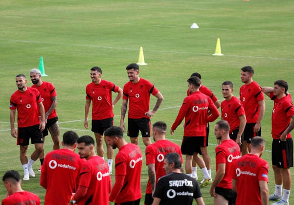 UEFA Nations League Qualifier in Tirana, Albania. Albanian football players attend a training session in Tirana on September 21, 2026, on the eve of the UEFA Nations League football matches against Belarus and San Marino. Light Studio Agency Malton Dibra Tirana Albania Copyright: xLightxStudioxAgencyx xMaltonxDibrax