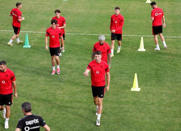 UEFA Nations League Qualifier in Tirana, Albania. AlbaniaÕs Elseid Hysaj, Berat Djimsiti, attend a training session in Tirana on September 21, 2026, on the eve of the UEFA Nations League football matches against Belarus and San Marino. Light Studio Agency Malton Dibra Tirana Albania Copyright: xLightxStudioxAgencyx xMaltonxDibrax