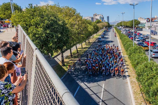 CRO Race 2026: Stage 1 Cyclists compete during the first stage of the CRO Race 2026, a 167-kilometre route from Split to Seget Donji in Split, Croatia on September 22, 2026. The six-stage race runs from September 22 to 27 across Croatia.  ZvonimirxBarisin PIXSELL