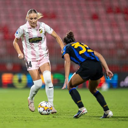 September 22, 2026: Tilde Karlsson of Häcken during the Women’s Champions League soccer match between Inter and Häcken on September 22, 2026 in Monza. Photo by Carl Sandin. BILDBYRAN code CS CS0982 soccer football UEFA Women’s Champions League Inter Häcken women’s team  Copyright: CARLxSANDIN BB260922CS079