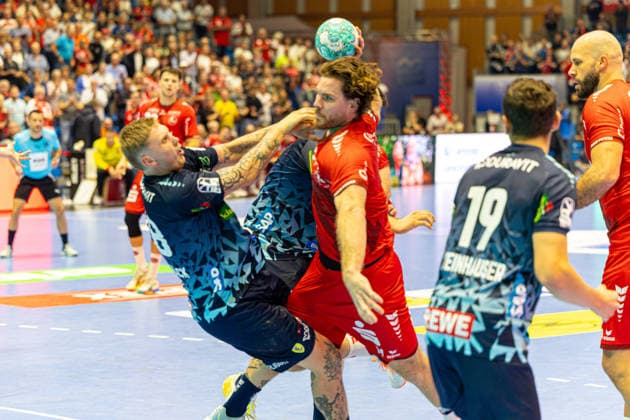 HBL Cup, 2nd Round, Kassel, MT Melsungen vs. Rhein Neckar Löwen, Rothenbach Halle, Kassel, September 22, 2026 HBL Cup, 2nd Round, Kassel, Germany, September 22, 2026 Johannes Golla MT Melsungen, No. 14 with the ball, Handball Bundesliga, MT Melsungen vs. Rhein Neckar Löwen, Rothenbach Hall, Kassel Copyright: xBEAUTIFULxSPORTS Freudensteinx