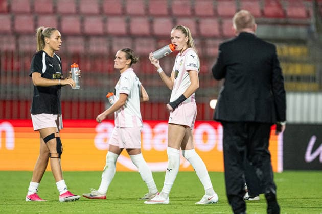 September 22, 2026: Thelma Palmadottir of Häcken looks dejected after the Women s Champions League soccer match between Inter and Häcken on September 22, 2026 in Monza. Photo by Carl Sandin, BILDBYRAN, code CS CS0982, soccer, football, UEFA Women’s Champions League, Inter, Häcken, women’s, BBENG, dejected Copyright: CARLxSANDIN BB260922CS089