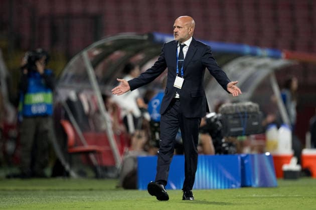 September 22, 2026: Inter head coach David Sassarini during the Women’s Champions League soccer match between Inter and Häcken on September 22, 2026 in Monza. Photo by Carl Sandin. BILDBYRAN code CS CS0982 soccer football soccer uefa women s champions league inter häcken women s soccer bbeng soccer football soccer uefa women s champions league inter häcken women s soccer bbeng  Copyright: CARLxSANDIN BB260922CS100