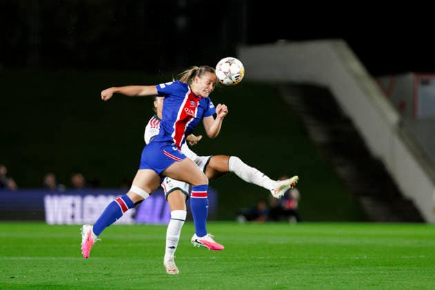 UEFA Women s Champions League - Real Madrid vs Paris Saint-Germain MADRID, SPAIN -September 22:Emilie Osteras of Paris Saint-Germain in action during the UEFA Women s Champions League match between Real Madrid and Paris Saint-Germain at Alfredo Di Stefano stadium in Madrid.(Photo by Guille Martinez f22photo) Madrid Alfredo Di Stefano Stadium Spain Copyright: xGuillermoxMartinezx