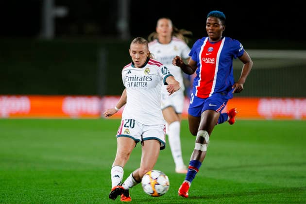 UEFA Women s Champions League - Real Madrid vs Paris Saint-Germain MADRID, SPAIN -September 22:Elisa Senss of Real Madrid in action during the UEFA Women s Champions League match between Real Madrid and Paris Saint-Germain at Alfredo Di Stefano stadium in Madrid.(Photo by Guille Martinez f22photo) Madrid Alfredo Di Stefano Stadium Spain Copyright: xGuillermoxMartinezx