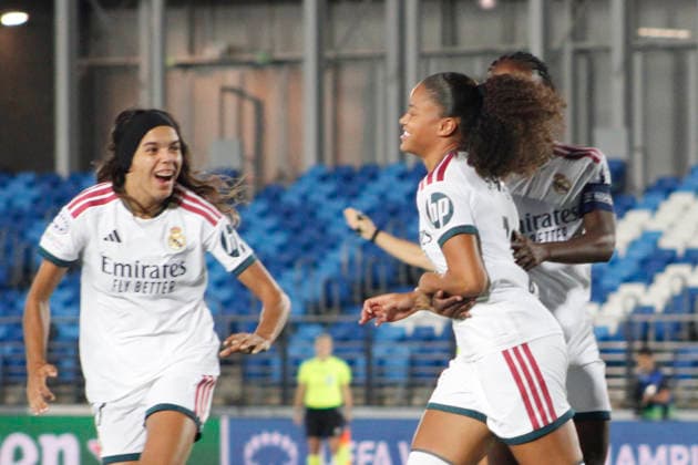 ESP Women s Champions League: Real Madrid vs. PSG. Felicia Schroder of Real Madrid scores a goal and celebrates during the Women s Champions League match between Real Madrid and Paris Saint-Germain Football Club, played at Ciudad Deportiva del Real Madrid in Valdebebas, Madrid, on September 22, 2026, in Madrid, Spain. Soccer Copyright: xAgenciaxLOFx