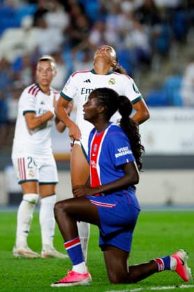 UEFA Women s Champions League - Real Madrid vs Paris Saint-Germain MADRID, SPAIN -September 22:Felicia Schroder of Real Madrid reacts to a missed opportunity during the UEFA Women s Champions League match between Real Madrid and Paris Saint-Germain at Alfredo Di Stefano stadium in Madrid.(Photo by Guille Martinez f22photo) Madrid Alfredo Di Stefano Stadium Spain Copyright: xGuillermoxMartinezx